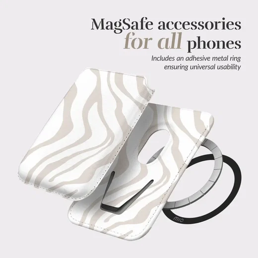 MIO Card Holder Universele MagSafe Kaarthouder / Pasjeshouder Sandy Zebra afbeelding 4