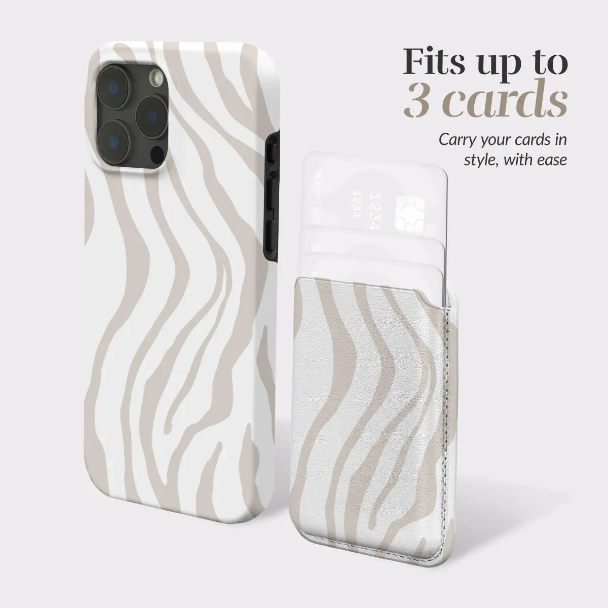 MIO Card Holder Universele MagSafe Kaarthouder / Pasjeshouder Sandy Zebra afbeelding 5