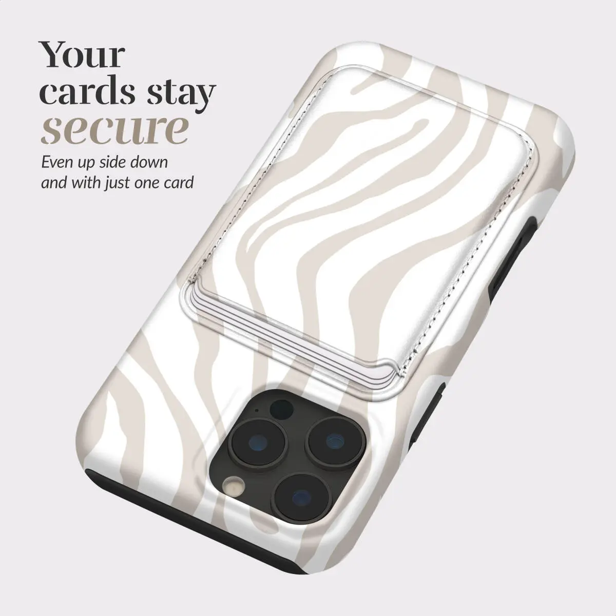 MIO Card Holder Universele MagSafe Kaarthouder / Pasjeshouder Sandy Zebra afbeelding 6