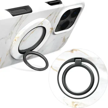 MIO Ring Holder Universele MagSafe Ring Houder / Vinger Houder White Marble