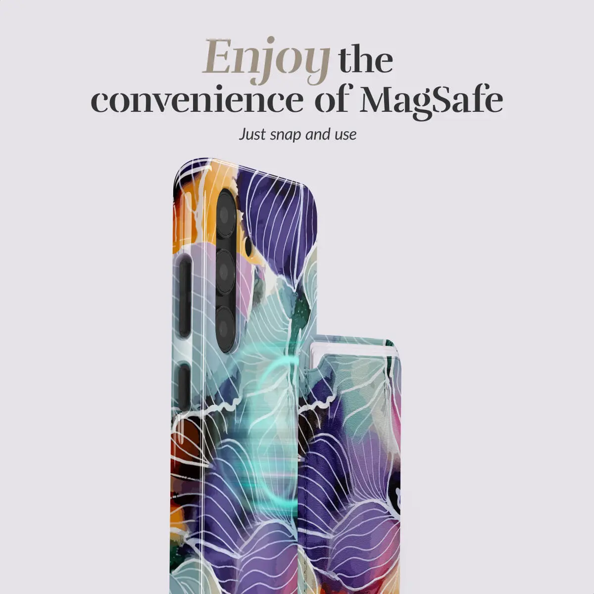 MIO Card Holder Universele MagSafe Kaarthouder / Pasjeshouder Flowers afbeelding 2