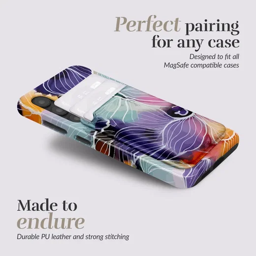 MIO Card Holder Universele MagSafe Kaarthouder / Pasjeshouder Flowers afbeelding 3