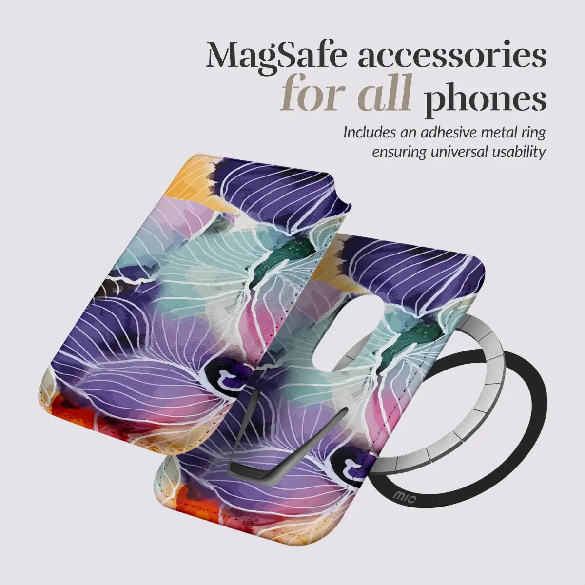 MIO Card Holder Universele MagSafe Kaarthouder / Pasjeshouder Flowers afbeelding 4
