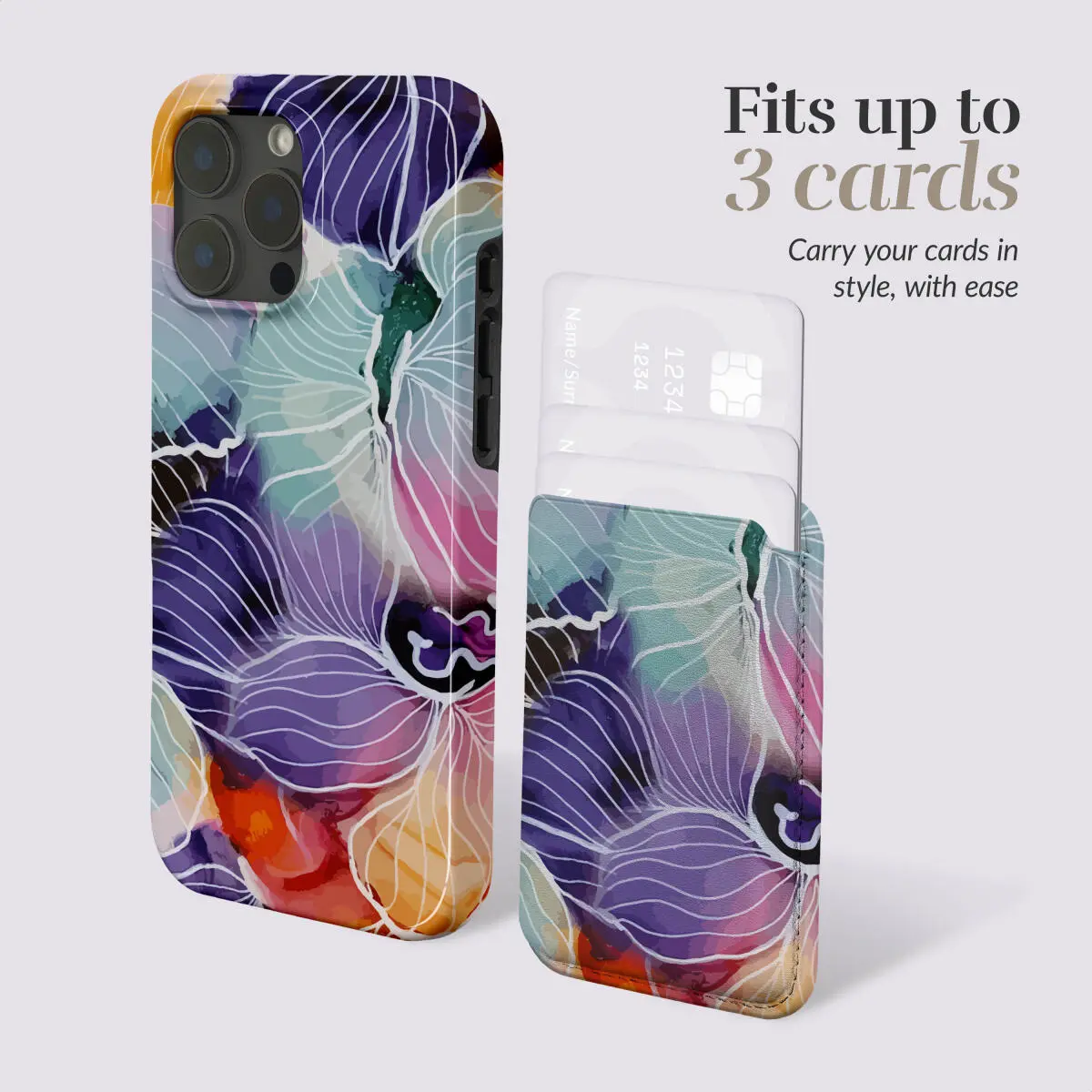 MIO Card Holder Universele MagSafe Kaarthouder / Pasjeshouder Flowers afbeelding 5