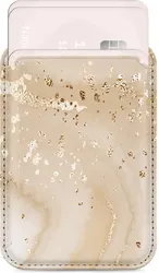 MIO Card Holder Universele MagSafe Kaarthouder / Pasjeshouder Gold Marble afbeelding