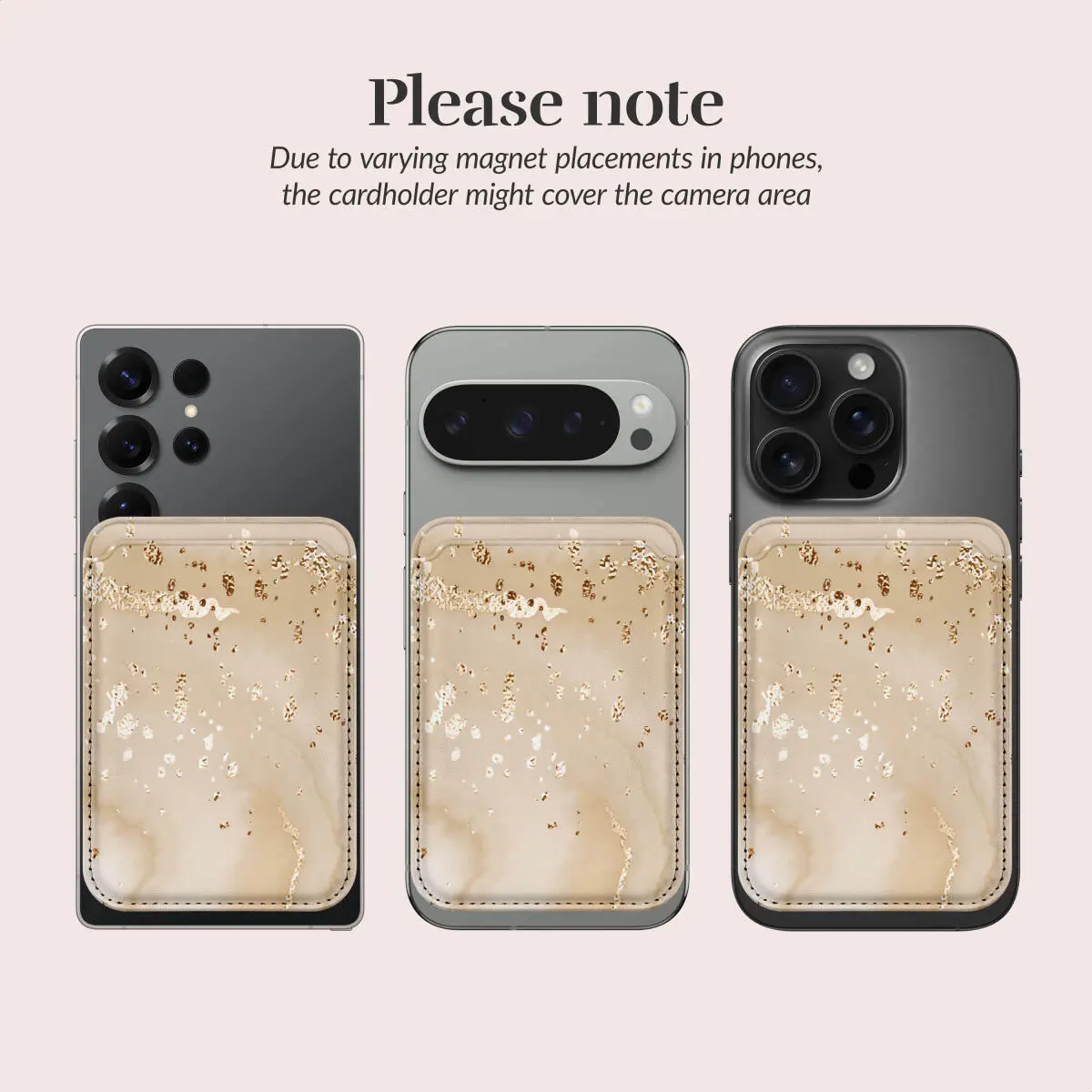 MIO Card Holder Universele MagSafe Kaarthouder / Pasjeshouder Gold Marble afbeelding 7
