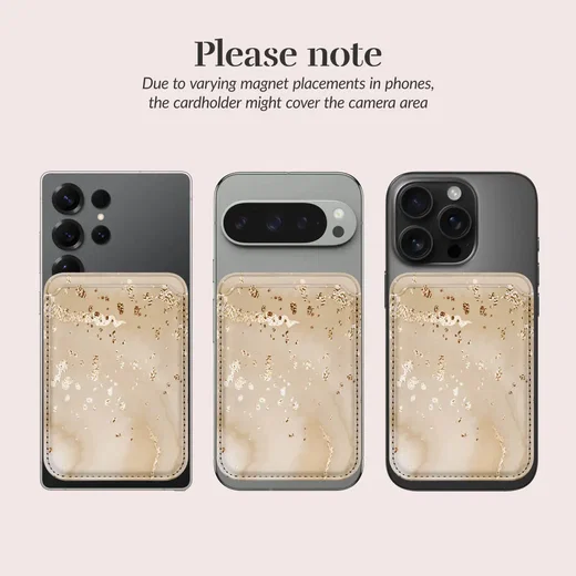 MIO Card Holder Universele MagSafe Kaarthouder / Pasjeshouder Gold Marble afbeelding 7