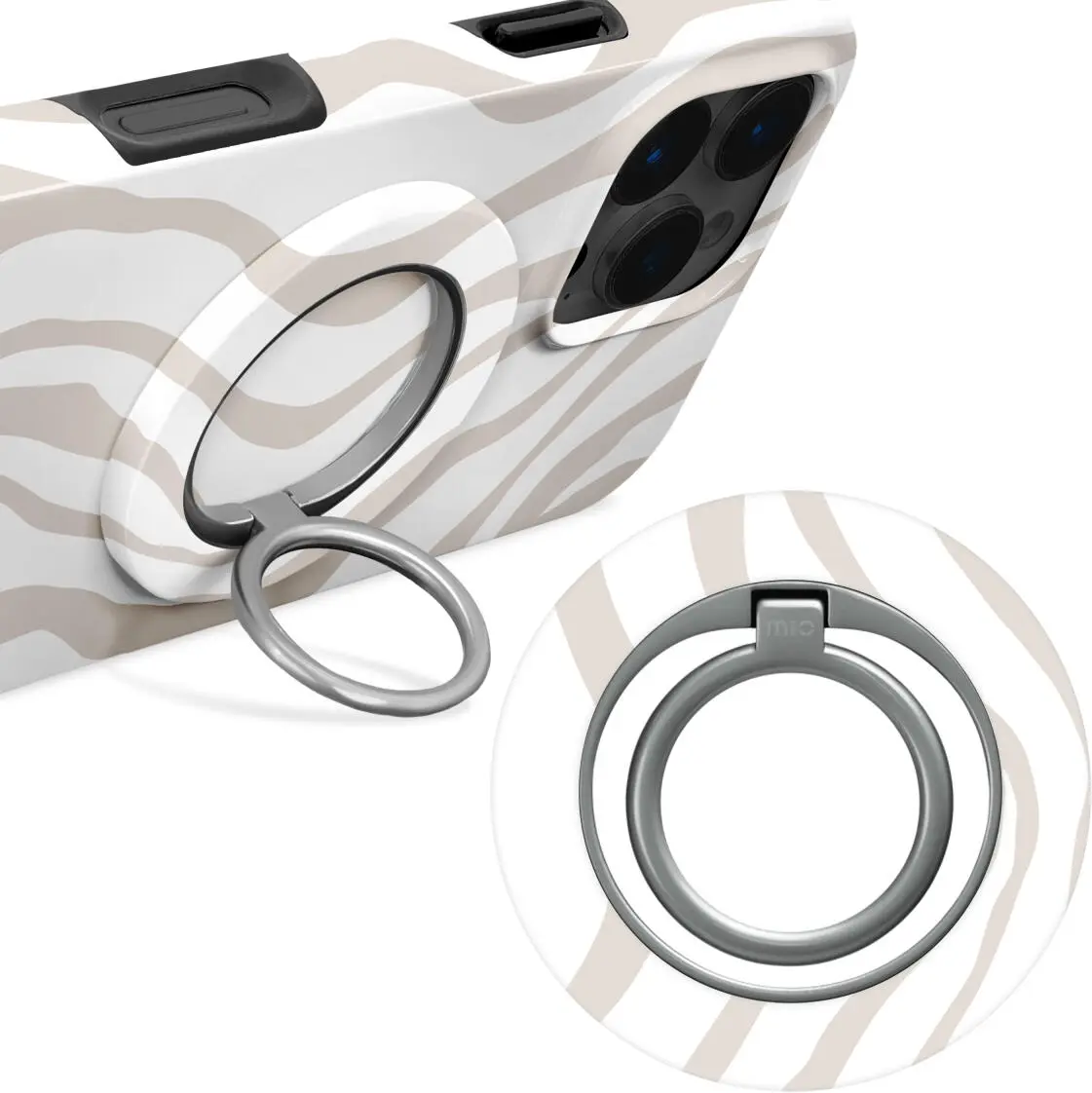 MIO Ring Holder Universele MagSafe Ring Houder / Vinger Houder Sandy Zebra afbeelding 1