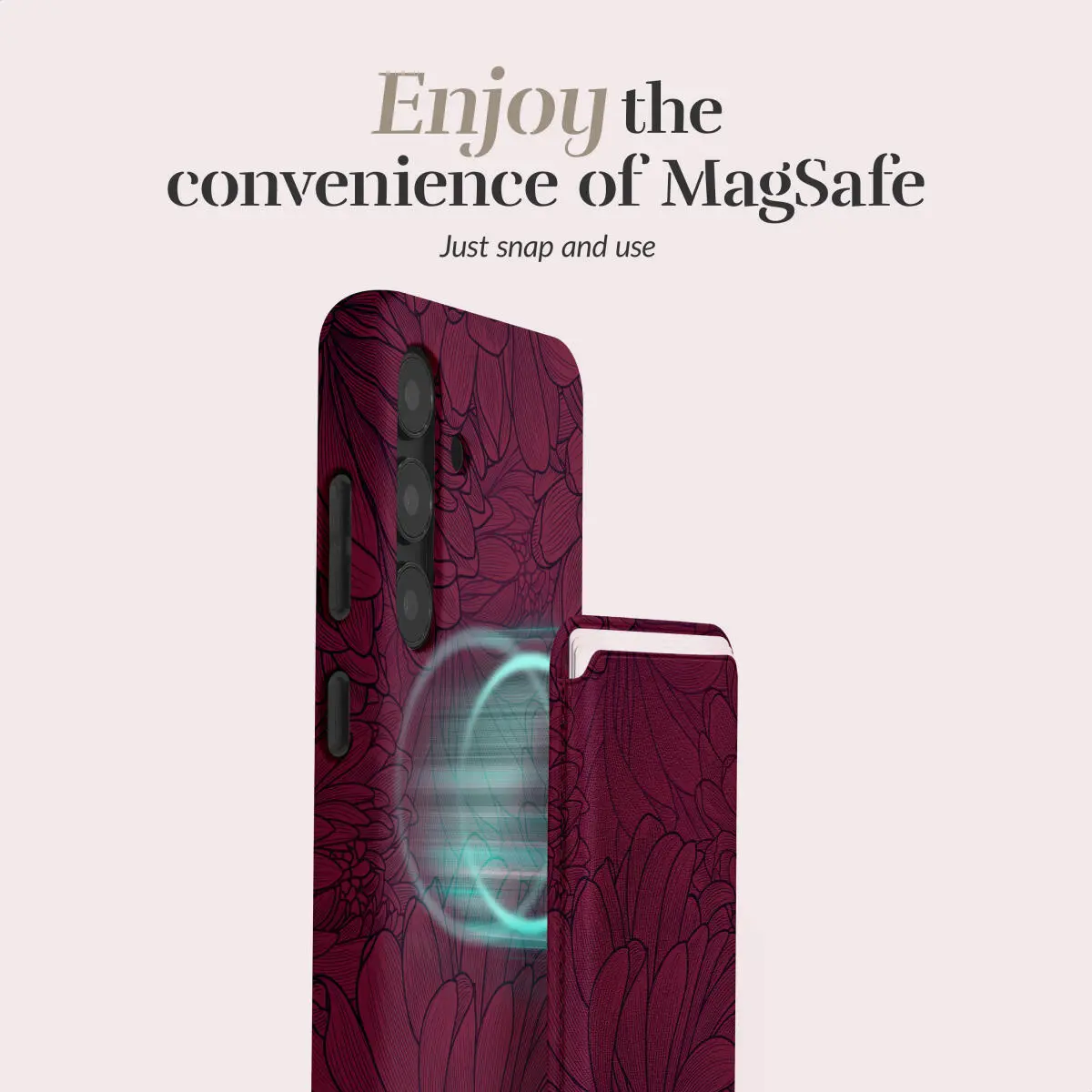 MIO Card Holder Universele MagSafe Kaarthouder / Pasjeshouder Berry Blooms afbeelding 2