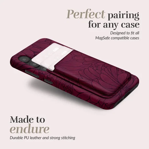 MIO Card Holder Universele MagSafe Kaarthouder / Pasjeshouder Berry Blooms afbeelding 3