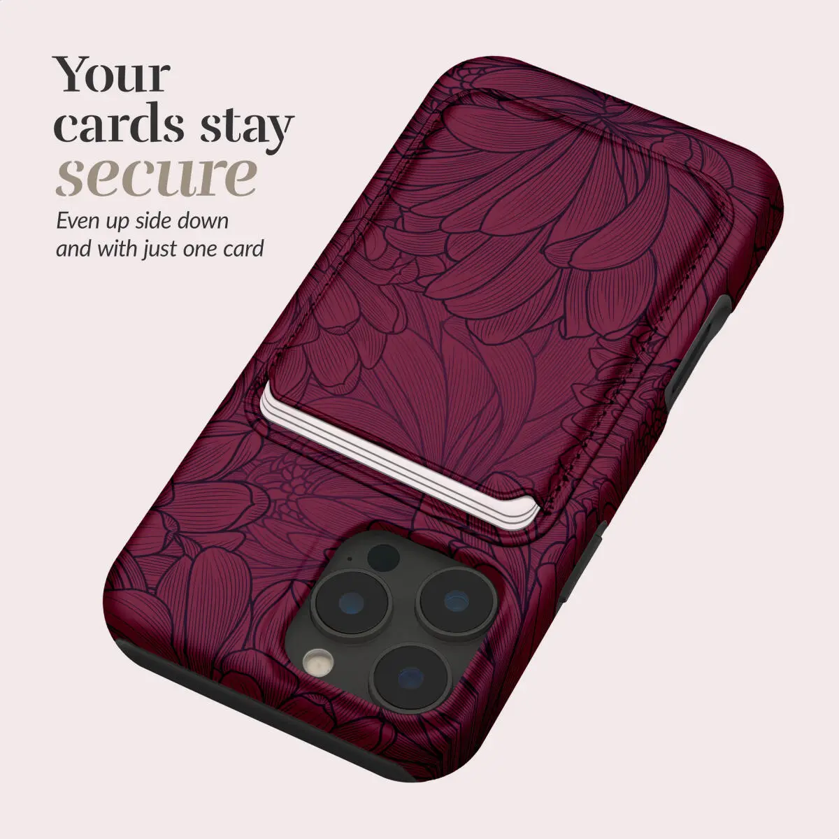 MIO Card Holder Universele MagSafe Kaarthouder / Pasjeshouder Berry Blooms afbeelding 6