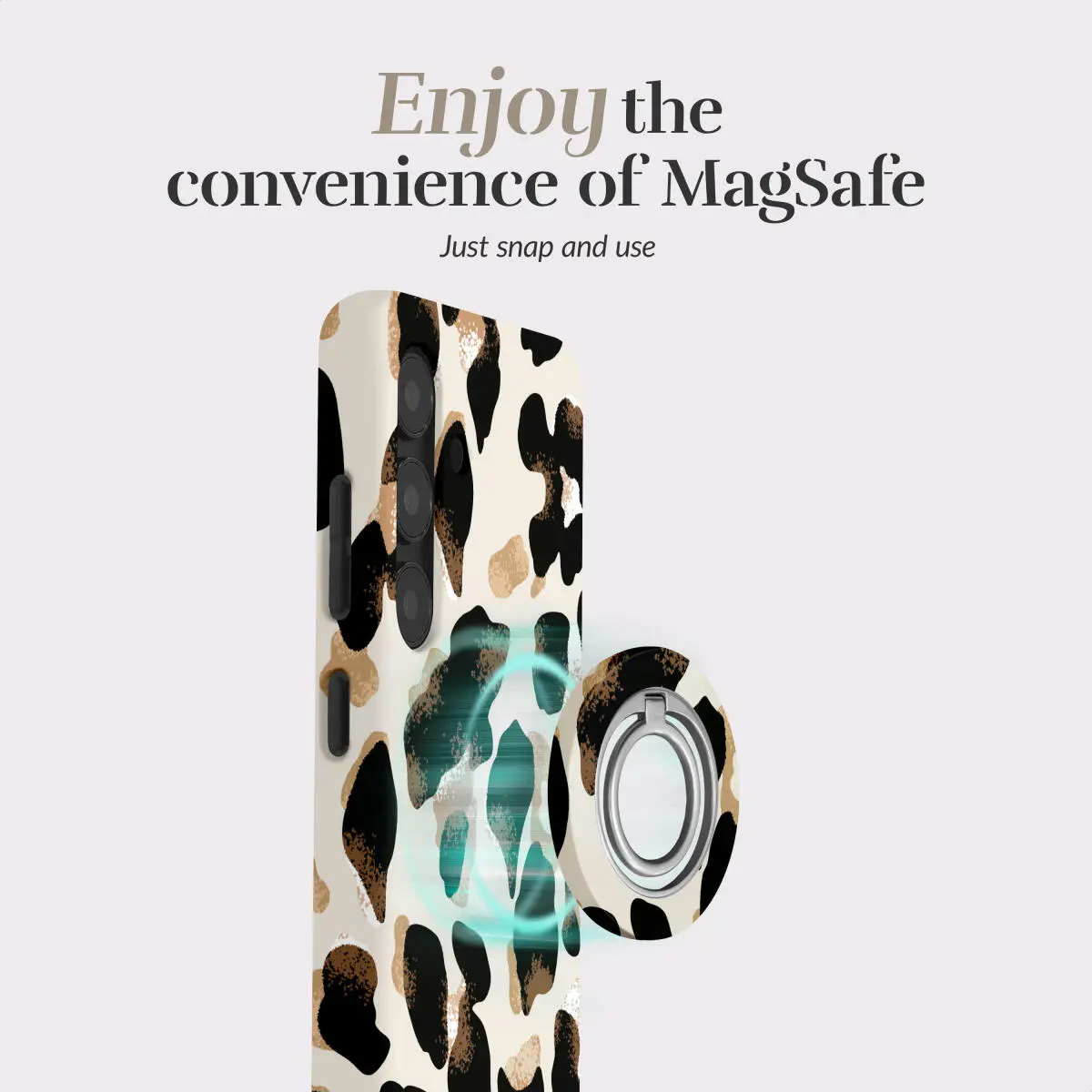 MIO Ring Holder Universele MagSafe Ring Houder / Vinger Houder Leopard afbeelding 2