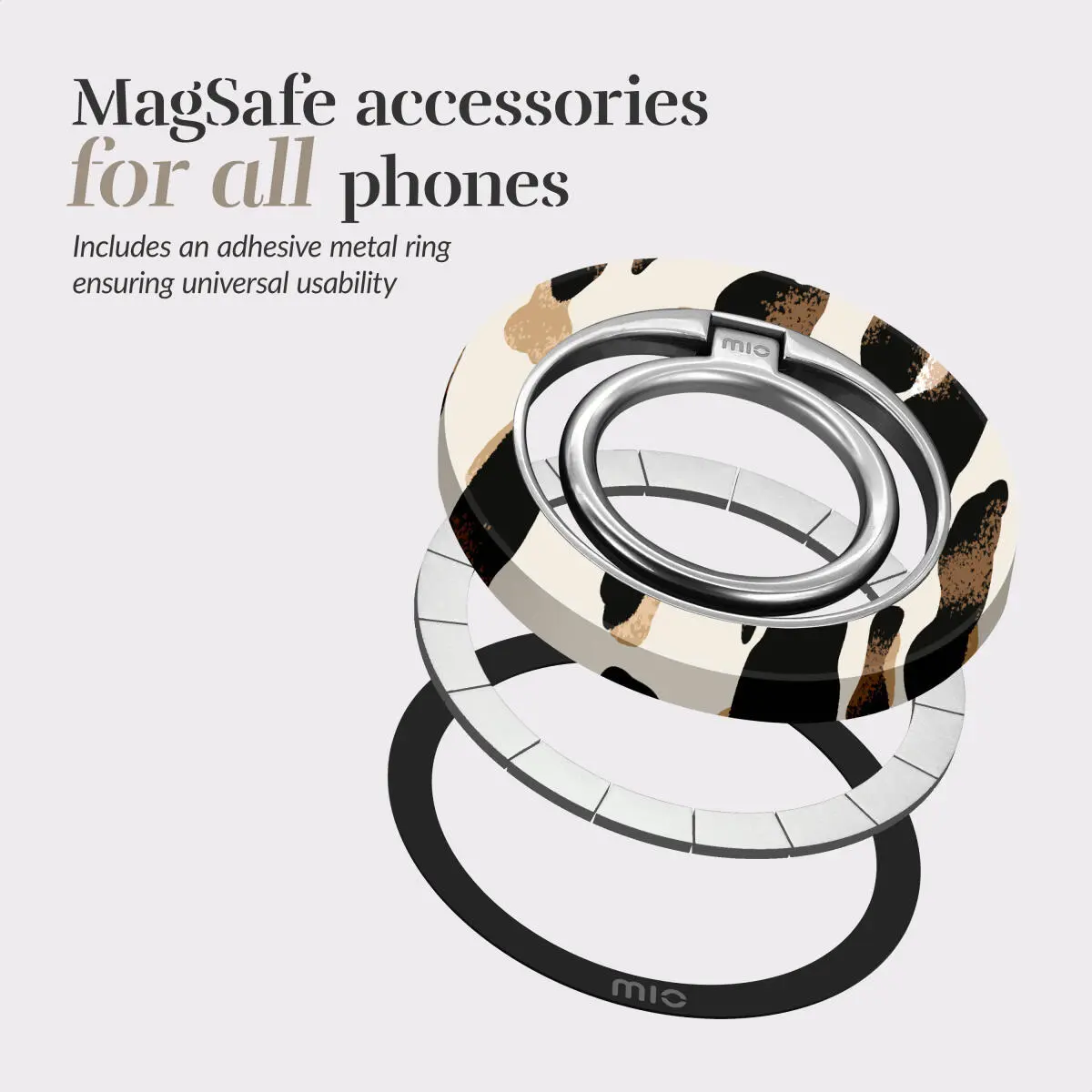 MIO Ring Holder Universele MagSafe Ring Houder / Vinger Houder Leopard afbeelding 5