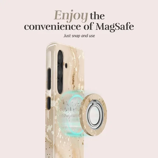 MIO Ring Holder Universele MagSafe Ring Houder / Vinger Houder Gold Marble afbeelding 2