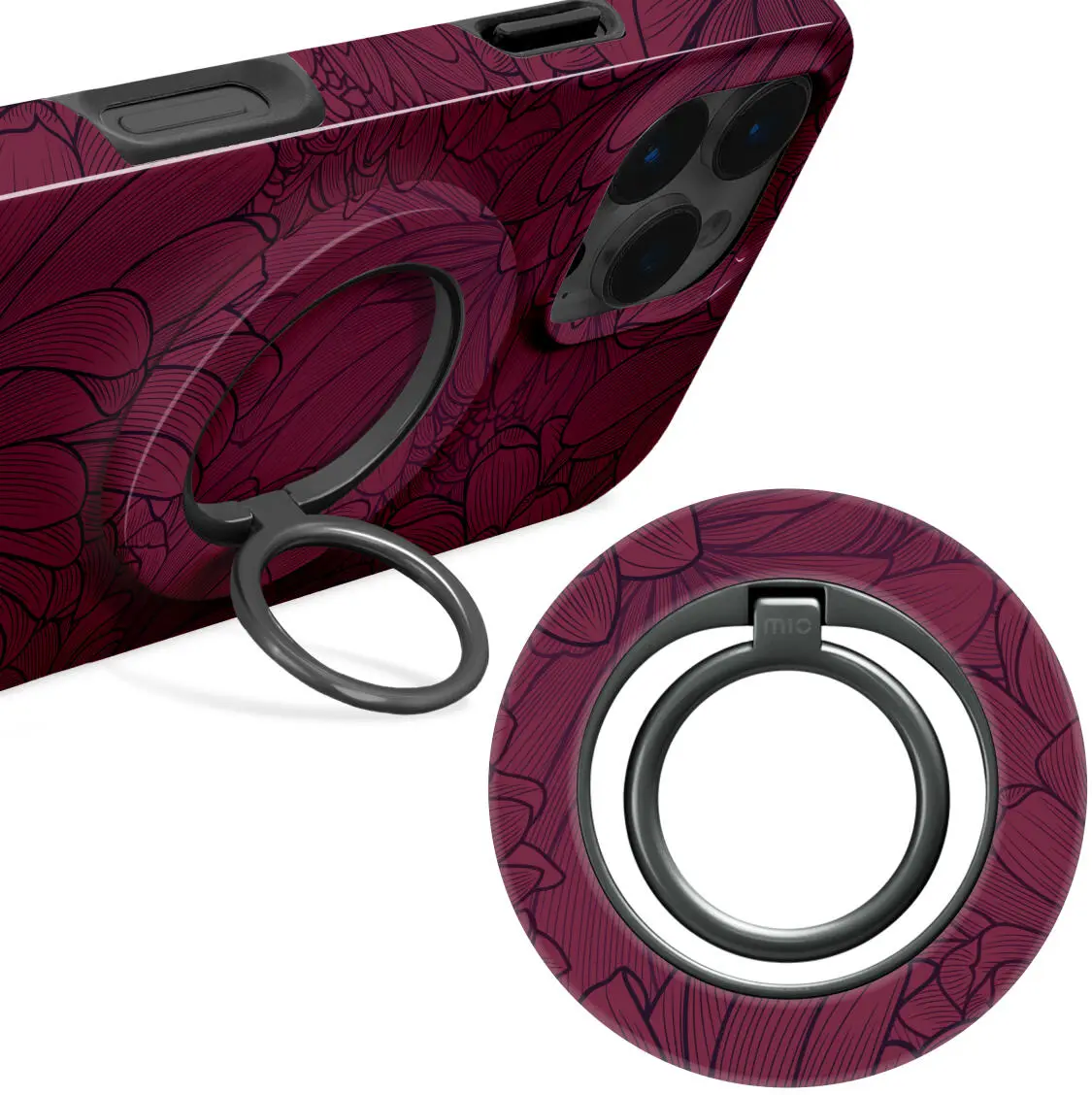 MIO Ring Holder Universele MagSafe Ring Houder / Vinger Houder Berry Blooms afbeelding 1