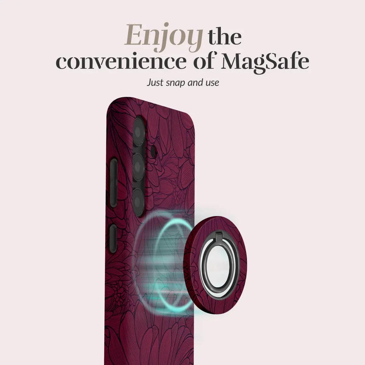 MIO Ring Holder Universele MagSafe Ring Houder / Vinger Houder Berry Blooms afbeelding 2