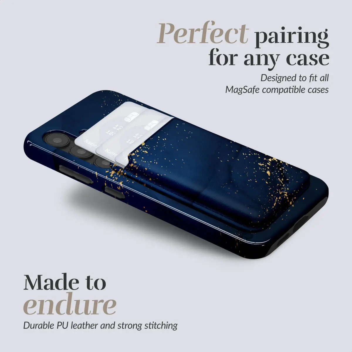 MIO Card Holder Universele MagSafe Kaarthouder / Pasjeshouder Midnight Sparkle afbeelding 3