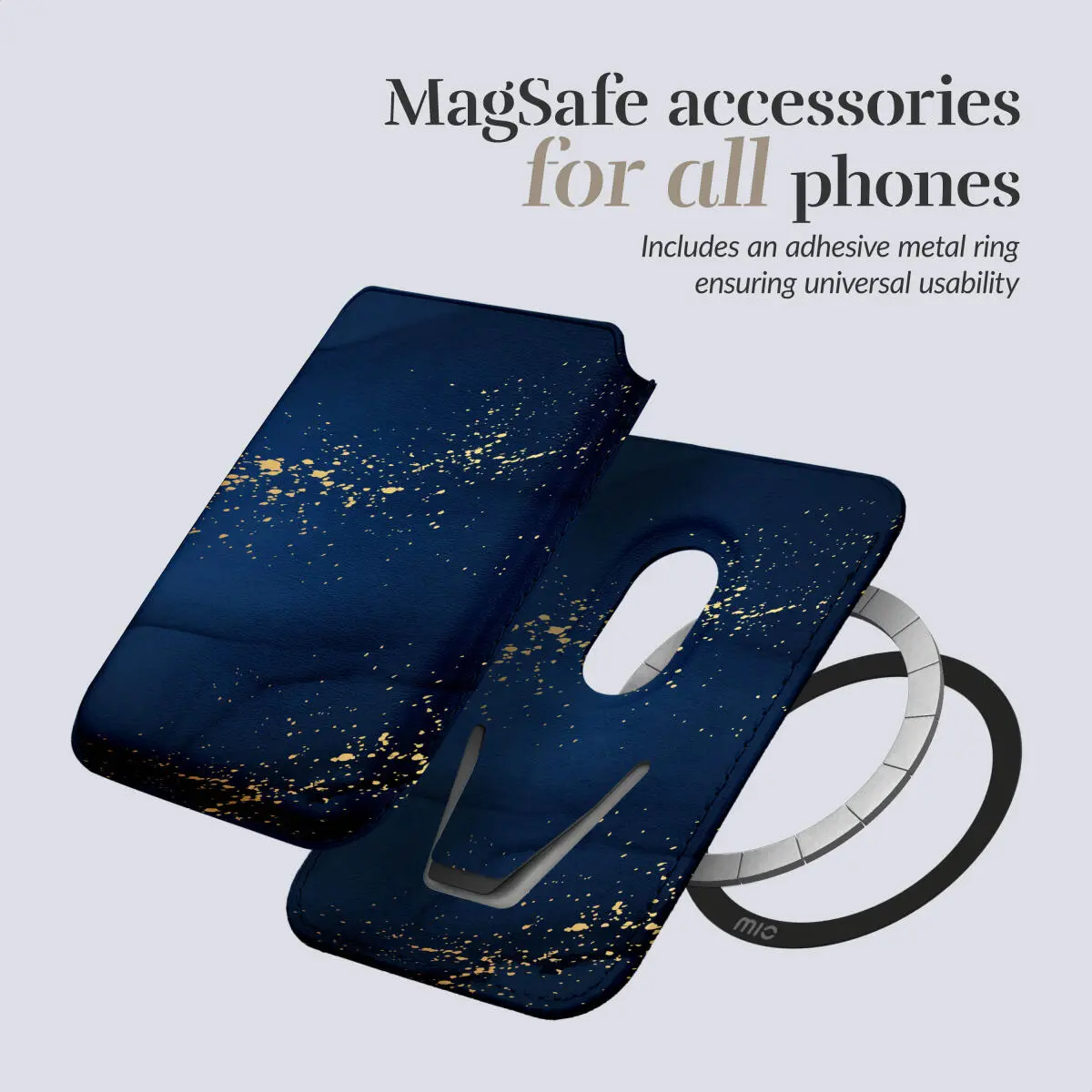 MIO Card Holder Universele MagSafe Kaarthouder / Pasjeshouder Midnight Sparkle afbeelding 4