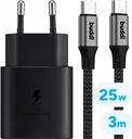 Originele Samsung 25W Power Adapter met Buddi Flex USB-C Kabel 3M Zwart