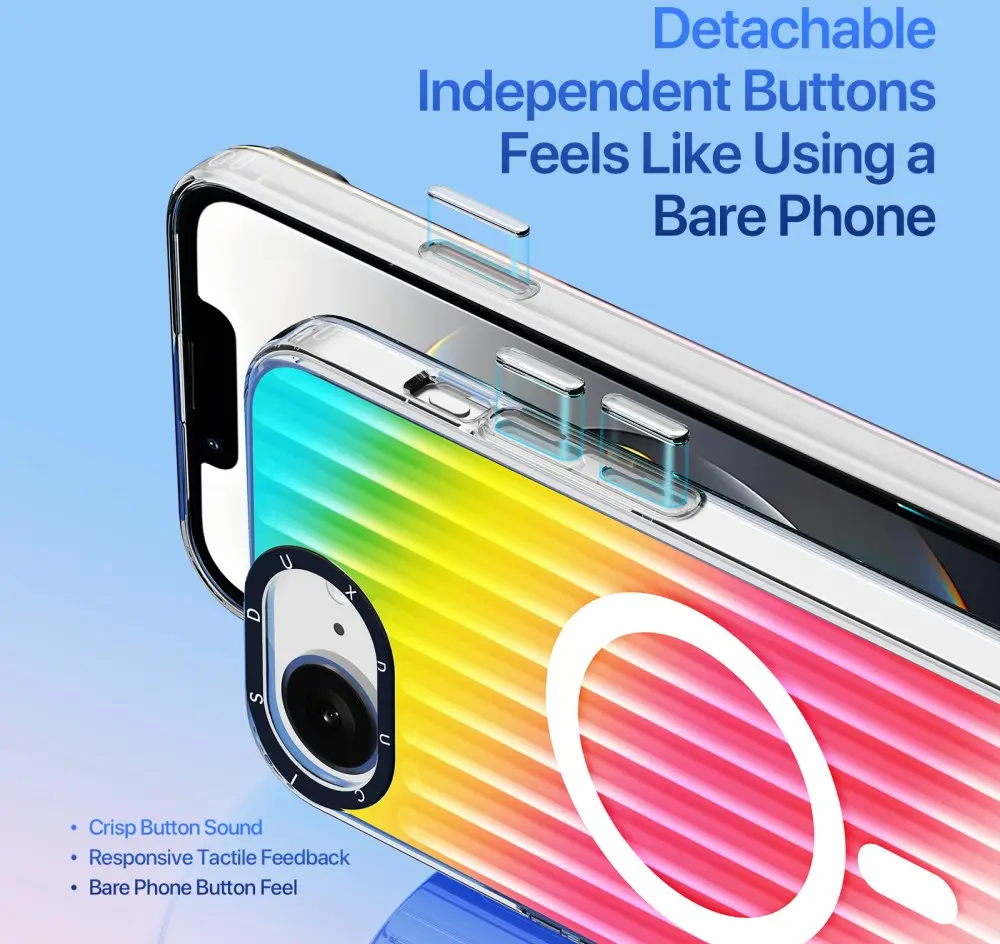 Dux Ducis Zest MagSafe Apple iPhone 16e Hoesje Back Cover Regenboog afbeelding 3