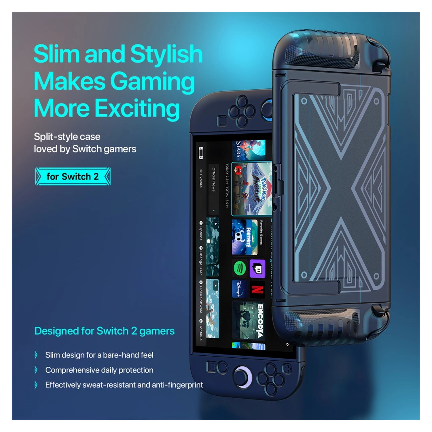 Dux Ducis Nintendo Switch 2 Hoesje Back Cover Case Zwart afbeelding 3