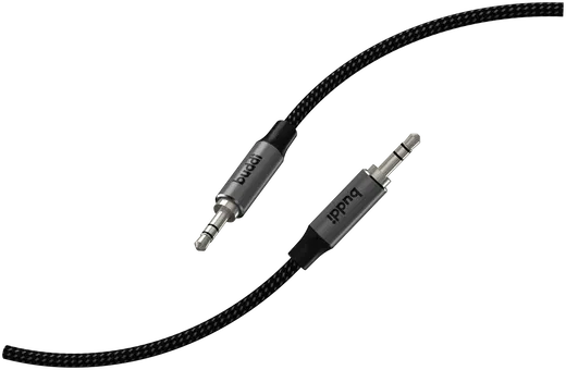 Buddi Flex 3.5mm Jack Aux Audio Kabel 1M Zwart afbeelding 14