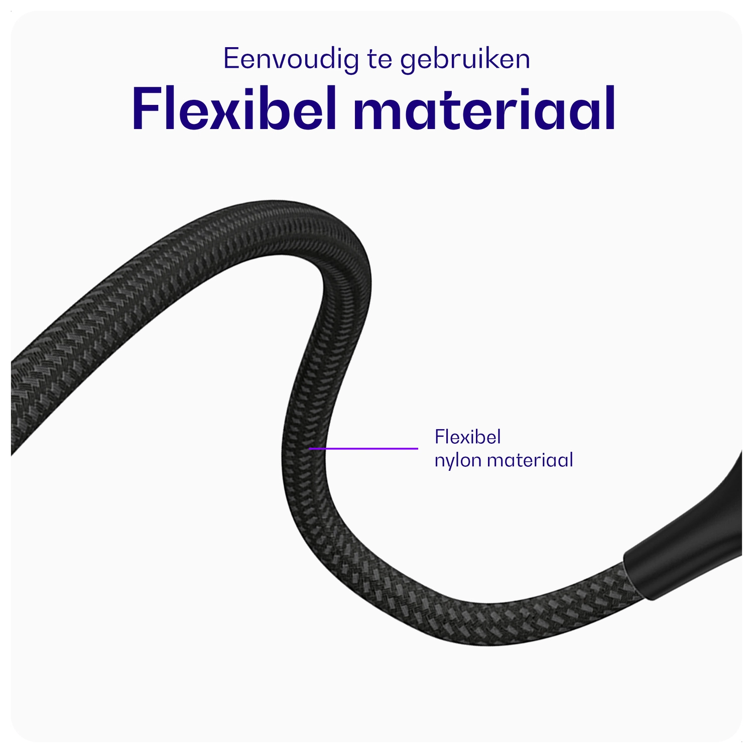 Buddi Flex 3.5mm Jack Aux Audio Kabel 1M Zwart afbeelding 7