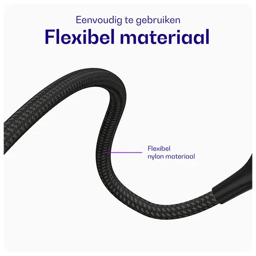 Buddi Flex 3.5mm Jack Aux Audio Kabel 1M Zwart afbeelding 7