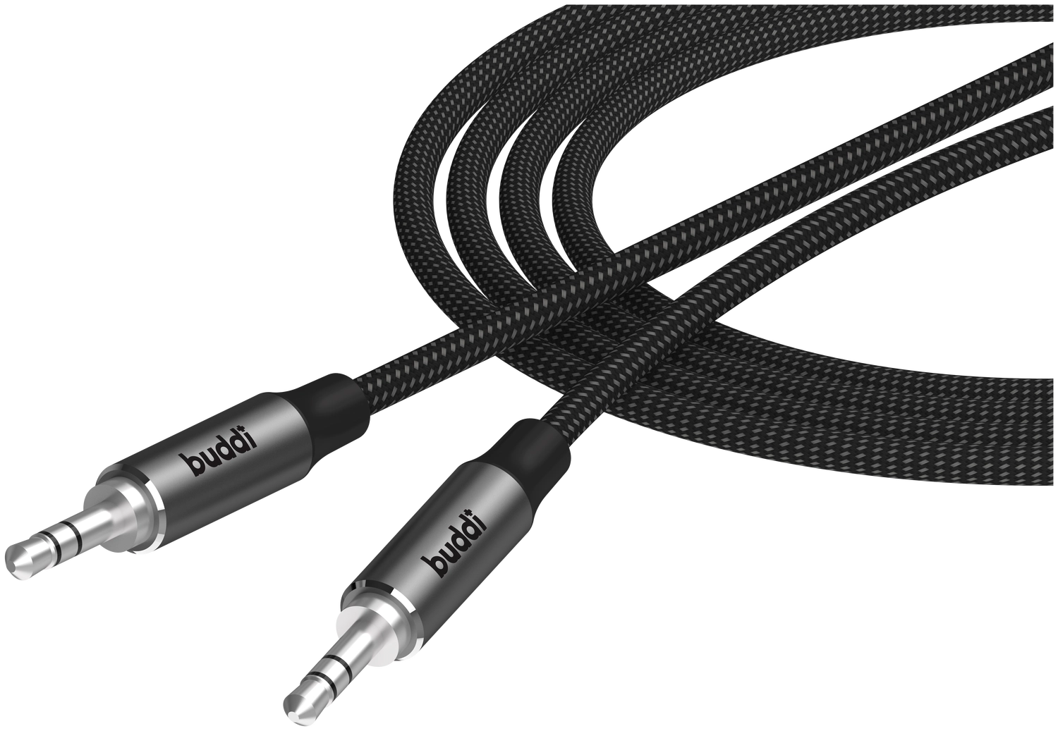 Buddi Flex 3.5mm Jack Aux Audio Kabel 1M Zwart afbeelding 11