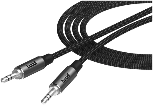 Buddi Flex 3.5mm Jack Aux Audio Kabel 1M Zwart afbeelding 11