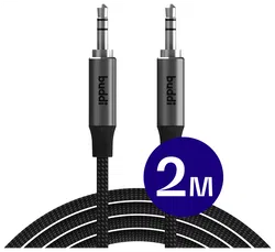 Buddi Flex 3.5mm Jack Aux Audio Kabel 2M Zwart afbeelding