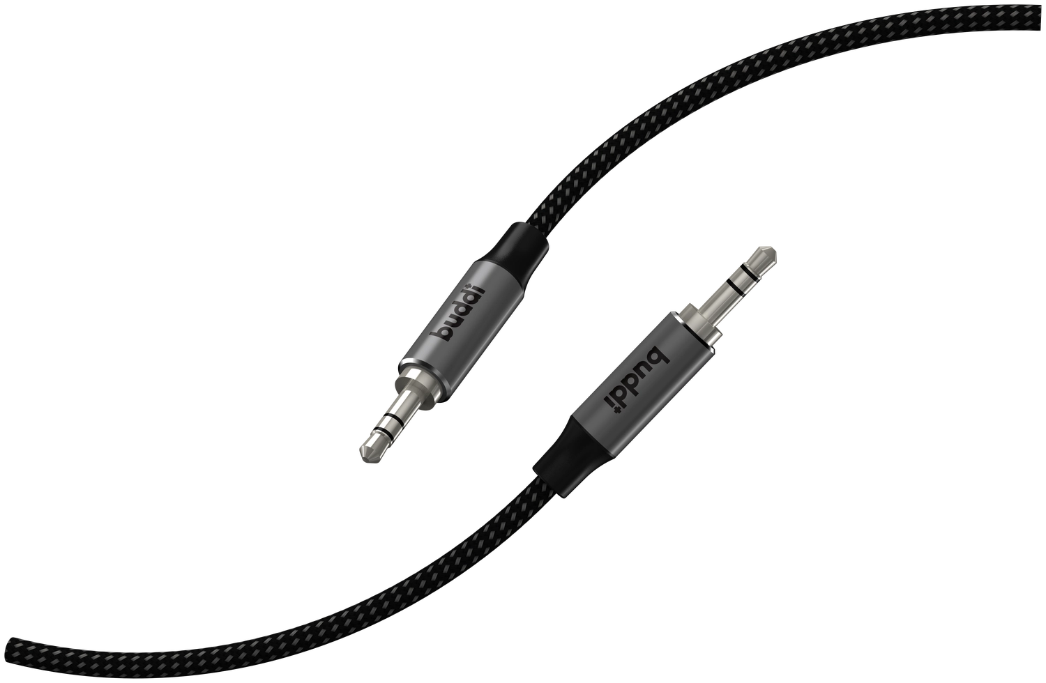 Buddi Flex 3.5mm Jack Aux Audio Kabel 2M Zwart afbeelding 14