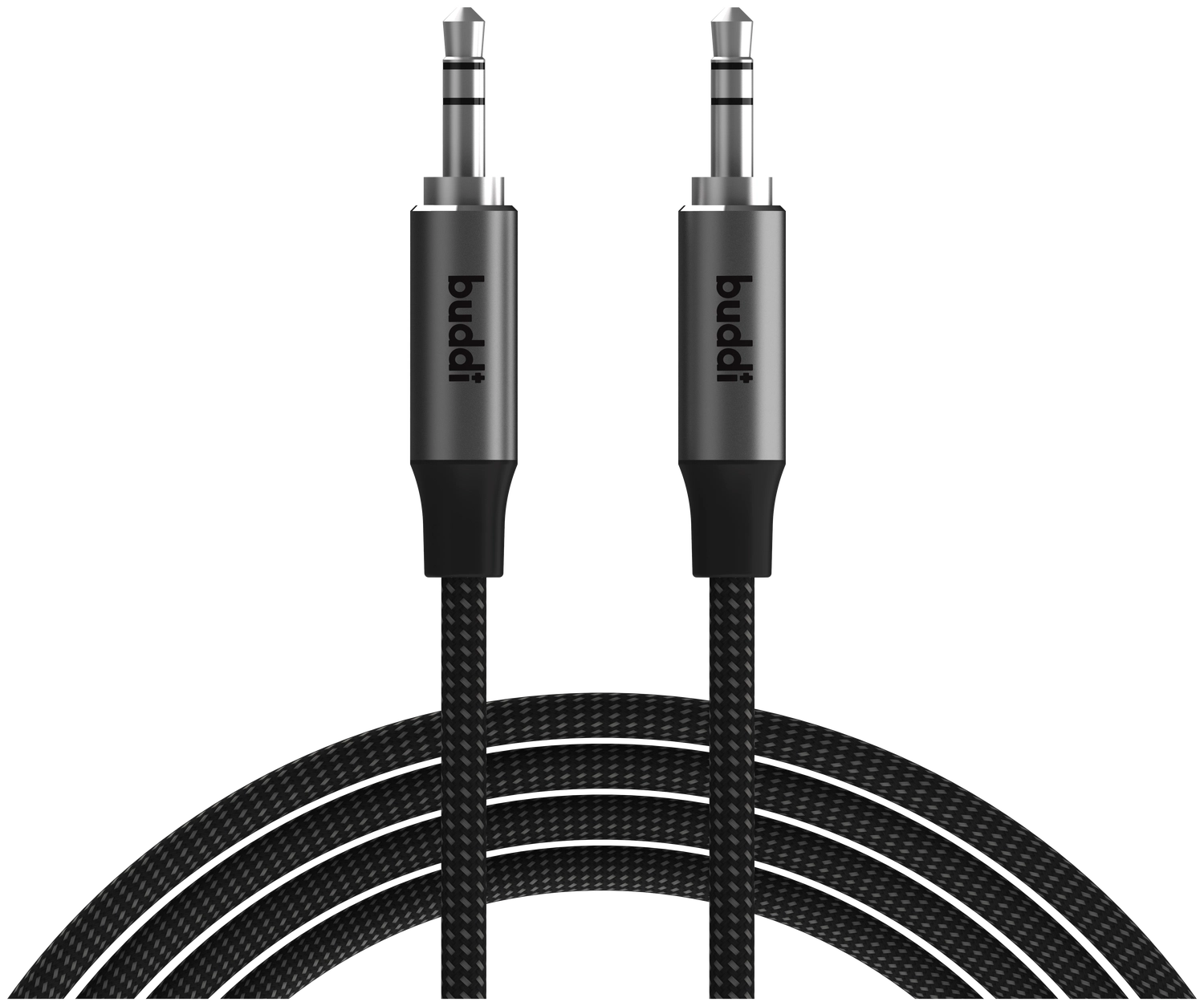 Buddi Flex 3.5mm Jack Aux Audio Kabel 2M Zwart afbeelding 12