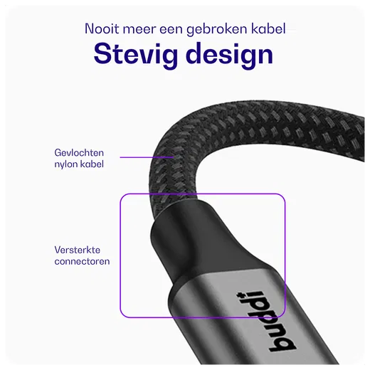Buddi Flex 3.5mm Jack Aux Audio Kabel 5M Zwart afbeelding 2