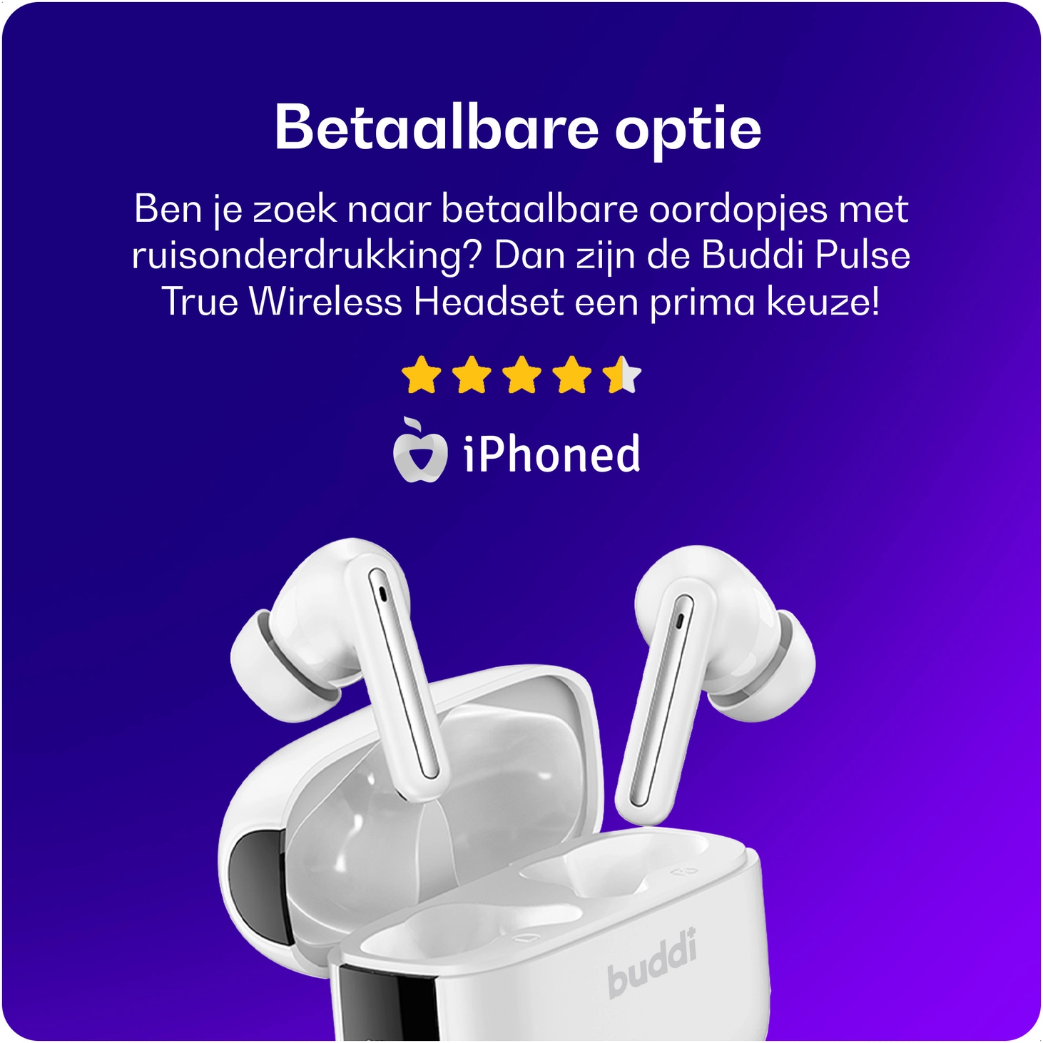 Buddi Pulse Draadloze Oordopjes Noise Cancelling ANC + ENC Zwart afbeelding 11