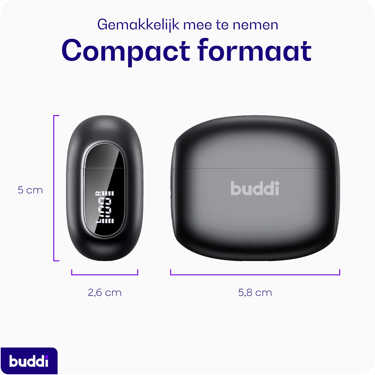 Buddi Pulse Draadloze Oordopjes Noise Cancelling ANC + ENC Zwart afbeelding 9