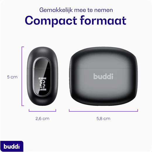 Buddi Pulse Draadloze Oordopjes Noise Cancelling ANC + ENC Zwart afbeelding 9
