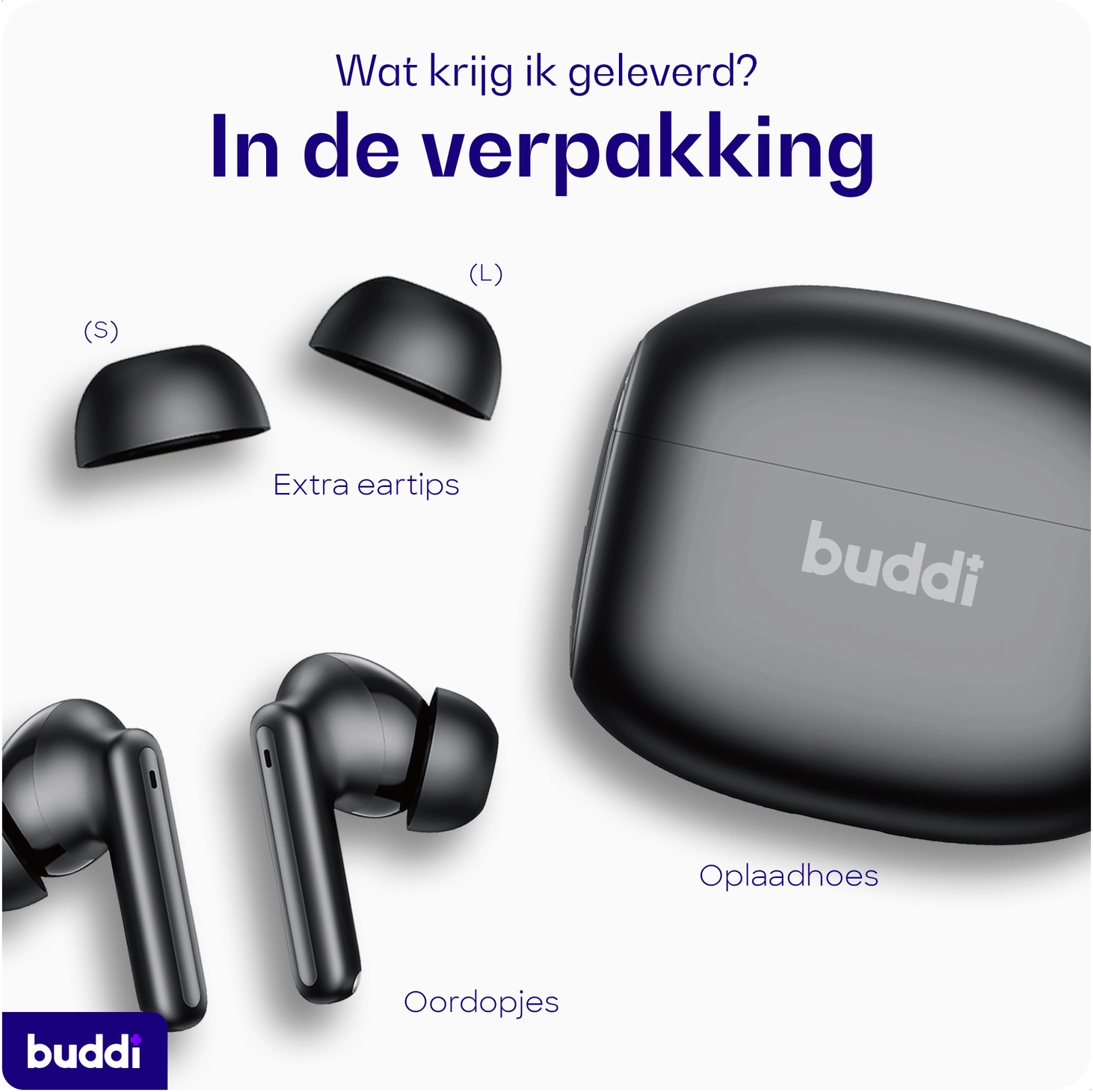 Buddi Pulse Draadloze Oordopjes Noise Cancelling ANC + ENC Zwart afbeelding 10