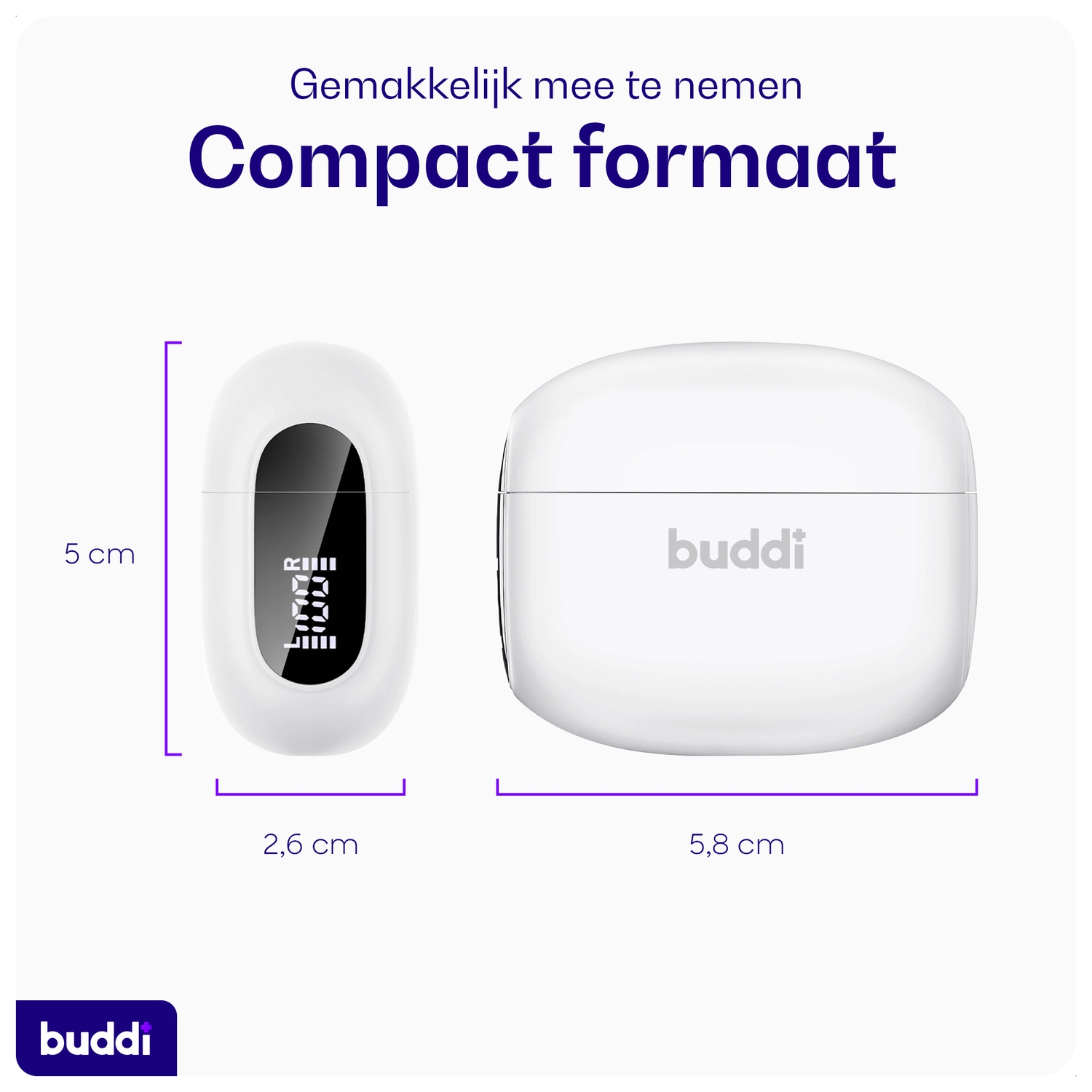 Buddi Pulse Draadloze Oordopjes Noise Cancelling ANC + ENC Wit afbeelding 9