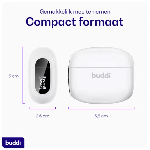 Buddi Pulse Draadloze Oordopjes Noise Cancelling ANC + ENC Wit afbeelding 9