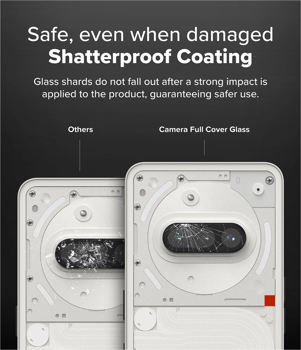 Ringke Full Cover Glass Nothing Phone (3a) Camera Protector Glas (2-Pack) afbeelding 5
