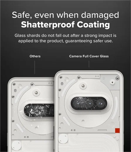 Ringke Full Cover Glass Nothing Phone (3a) Camera Protector Glas (2-Pack) afbeelding 5