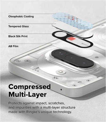Ringke Full Cover Glass Nothing Phone (3a) Camera Protector Glas (2-Pack) afbeelding 8