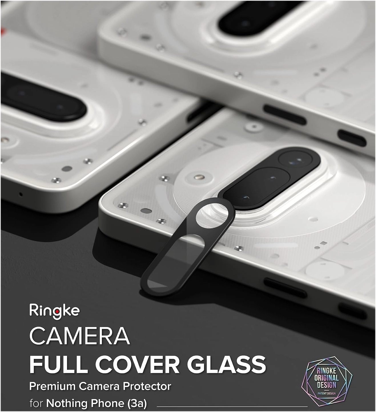 Ringke Full Cover Glass Nothing Phone (3a) Camera Protector Glas (2-Pack) afbeelding 9