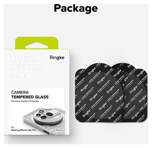 Ringke Nothing Phone (3a) Pro Camera Protector Tempered Glass (2-Pack) afbeelding 10