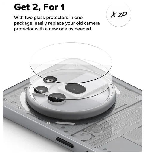 Ringke Nothing Phone (3a) Pro Camera Protector Tempered Glass (2-Pack) afbeelding 4