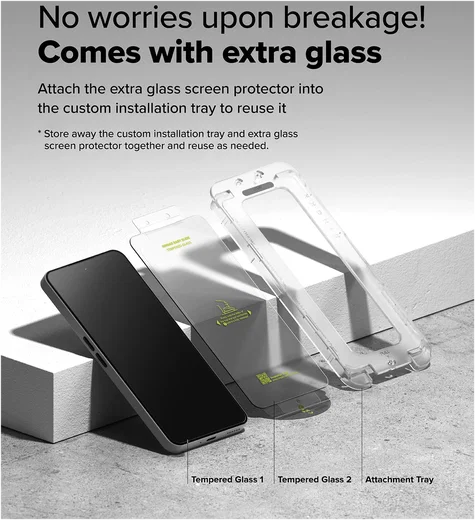 Ringke Nothing Phone 3a/3a Pro Easy Slide Screenprotector 9H 2-Pack Beschermglas afbeelding 5