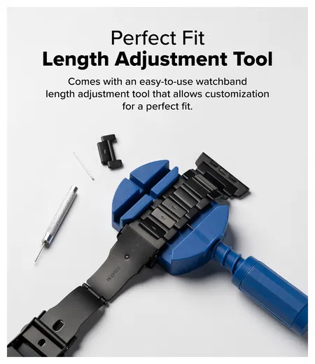 Ringke Titanium One - Apple Watch 1-10/SE/Ultra Band - 49/46/45/44/42MM - Zwart afbeelding 7