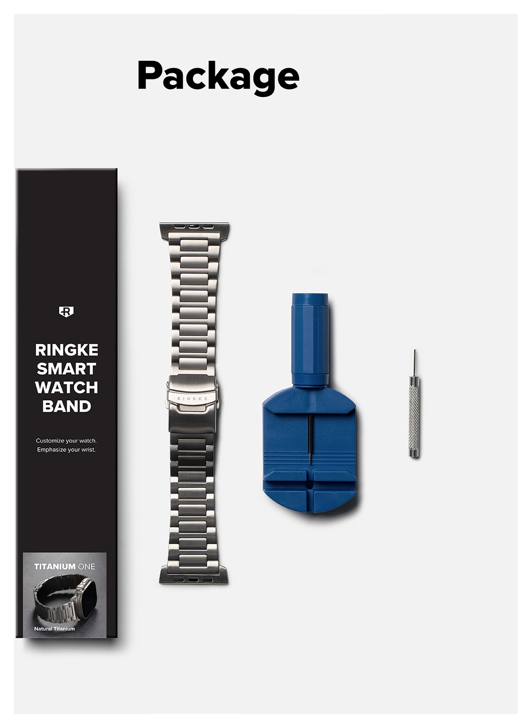 Ringke Titanium One - Apple Watch 1-10/SE/Ultra Band - 49/46/45/44/42MM - Zwart afbeelding 10