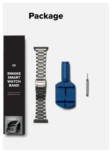 Ringke Titanium One - Apple Watch 1-10/SE/Ultra Band - 49/46/45/44/42MM - Zwart afbeelding 10